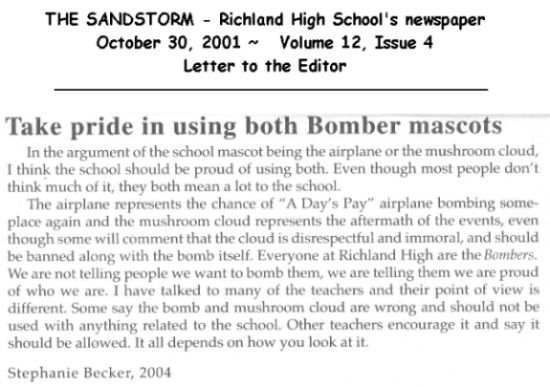Letter to the Sandstorm Editor